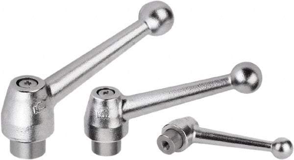 KIPP - 1/2-13, Steel Threaded Hole Adjustable Clamping Handle - 97mm OAL, 54mm High - Top Tool & Supply