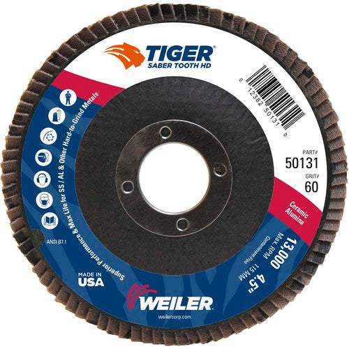 ‎4-1/2 Saber Tooth High Density Ceramic Abrasive, 60C, 7/8″ Arbor Hole - Top Tool & Supply