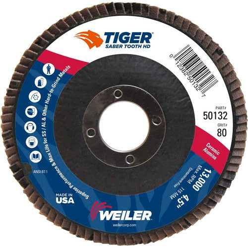 ‎4-1/2 Saber Tooth High Density Ceramic Abrasive, 80C, 7/8″ Arbor Hole - Top Tool & Supply