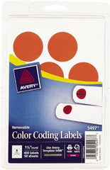 AVERY - 1-1/4" Wide x 1-1/4" Long, Neon Red Paper Color Coding Labels - For Laser Printers - Top Tool & Supply