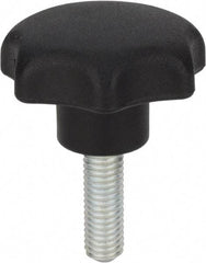 Morton Machine Works - 2.48" Head Diam, 7 Point Scalloped Knob - 1/2-13 Stem, Thermoplastic, Black - Top Tool & Supply