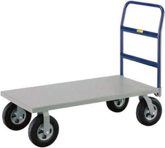 Little Giant - 1,500 Lb Capacity Steel Platform Truck - Steel Deck, 24" OAW, 48" Platform Length, Solid Rubber Casters - Top Tool & Supply