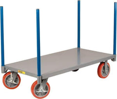 Little Giant - 3,600 Lb Capacity Steel Pipe Stake Truck - Steel Deck, 30" OAW, 48" Platform Length, Polyurethane Casters - Top Tool & Supply