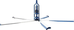 Patterson Fan - 5 Blades, 8' Blade Length, 67,178 CFM High Performance Industrial Ceiling Fan - 110 RPM, 460V, 1.8 Amps, Blue & Silver - Top Tool & Supply