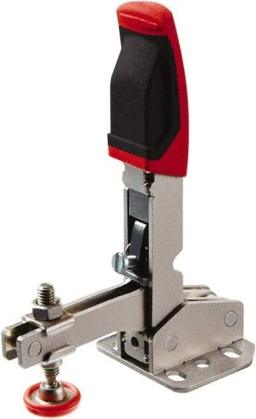 Bessey - 450 Lb Holding Capacity, Vertical Handle, Manual Hold Down Toggle Clamp - 55° Handle Movement, 45° Bar Opening, U-Bar, Flanged Base, Carbon Steel - Top Tool & Supply