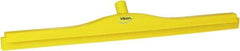 Vikan - 27.6" Polypropylene Blade Floor Squeegee Frame - Threaded End, Double Edge, Yellow, Polypropylene Holder - Top Tool & Supply