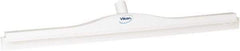 Vikan - 27.6" Polypropylene Blade Floor Squeegee Frame - Threaded End, Double Edge, White, Polypropylene Holder - Top Tool & Supply