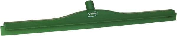 Vikan - 27.6" Polypropylene Blade Floor Squeegee Frame - Threaded End, Double Edge, Green, Polypropylene Holder - Top Tool & Supply