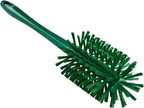 Vikan - 3-1/2" Diam Polyester Bottle Brush - 17" OAL, 6-1/4" Head Length, Polypropylene Handle - Top Tool & Supply