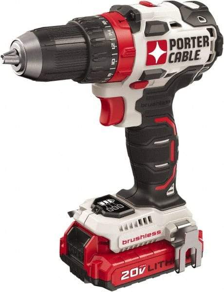 Porter-Cable - 20 Volt 1/2" Chuck Mid-Handle Cordless Drill - 0-1800 RPM, Keyless Chuck, Reversible, 2 Lithium-Ion Batteries Included - Top Tool & Supply