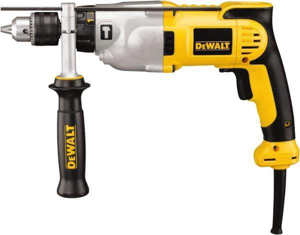 DeWALT - 120 Volt 1/2" Keyed Chuck Electric Hammer Drill - 0 to 56,000 BPM, 0 to 3,500 RPM, Reversible - Top Tool & Supply