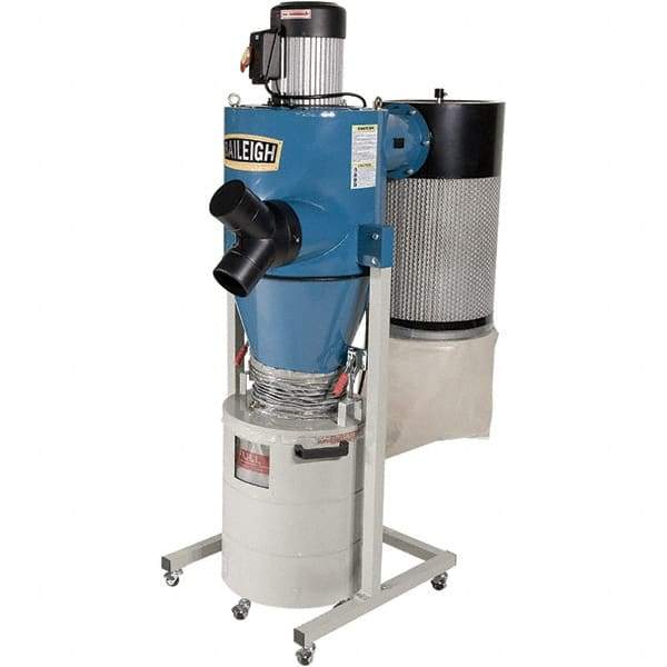 Baileigh - 1µm, 110 Volt Portable Dust Collector - 40" Long x 45" Deep x 48" High, 4" Connection Diam, 600 CFM Air Flow - Top Tool & Supply