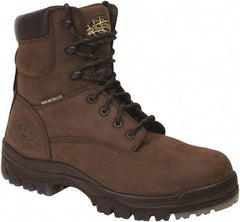 OLIVER - Men's Size 7 Wide Width Composite Work Boot - Brown, Leather Upper, Rubber Outsole, 6" High, Lace-Up - Top Tool & Supply