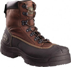 OLIVER - Men's Size 10 Wide Width Steel Work Boot - Brown, Leather Upper, Rubber Outsole, 6" High, Lace-Up - Top Tool & Supply