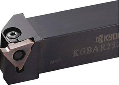 Kyocera - KGBA, External, Right Hand, 5.5mm Max Depth of Cut, 0.013 to 0.189" Groove Width, Indexable Grooving Tool Holder - GBA43R/L.. Insert Compatibility, 20mm Shank Height, 20mm Shank Width, 125mm OAL - Top Tool & Supply