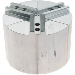 Abbott Workholding Products - 6" Max Chuck Capacity, 1.5mm x 60° Serrated Interface, Round Soft Lathe Chuck Jaw - 3 Jaw, Aluminum, 0.7874" Btw Mount Hole Ctrs, 6" Wide, 4" High, 10mm Fastener - Top Tool & Supply