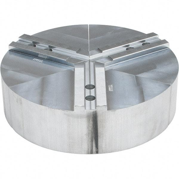 Abbott Workholding Products - 15" Max Chuck Capacity, 1.5mm x 60° Serrated Interface, Round Soft Lathe Chuck Jaw - 3 Jaw, Aluminum, 1.6929" Btw Mount Hole Ctrs, 15" Wide, 4" High, 20mm Fastener - Top Tool & Supply