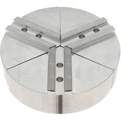 Abbott Workholding Products - 8" Max Chuck Capacity, 1.5mm x 60° Serrated Interface, Round Soft Lathe Chuck Jaw - 3 Jaw, Aluminum, 1.1811" Btw Mount Hole Ctrs, 8" Wide, 2" High, 10mm Fastener - Top Tool & Supply