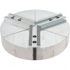 Abbott Workholding Products - 10" Max Chuck Capacity, 1.5mm x 60° Serrated Interface, Round Soft Lathe Chuck Jaw - 3 Jaw, Aluminum, 1.2598" Btw Mount Hole Ctrs, 10" Wide, 2" High, 12mm Fastener - Top Tool & Supply