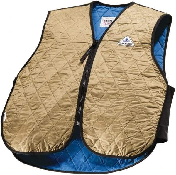 Techniche - Size 2XL, Khaki Cooling Vest - Zipper Front, Nylon, HyperKewl - Top Tool & Supply