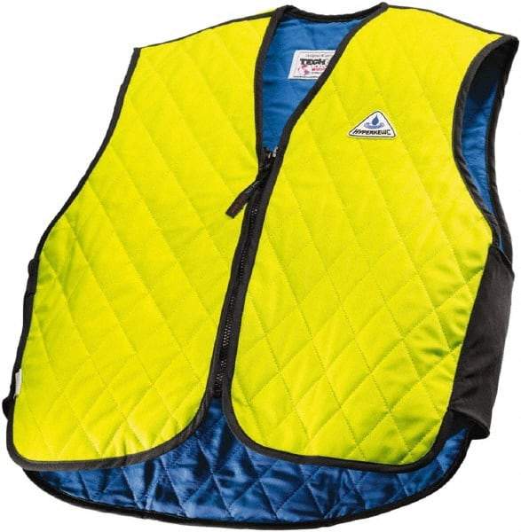 Techniche - Size M, High Visibility Lime Cooling Vest - Zipper Front, Nylon, HyperKewl - Top Tool & Supply