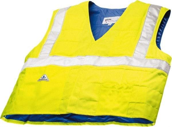 Techniche - Size 2X/3XL, High Visibility Lime Cooling Vest - Hook & Loop Front, Polyester, HyperKewl - Top Tool & Supply