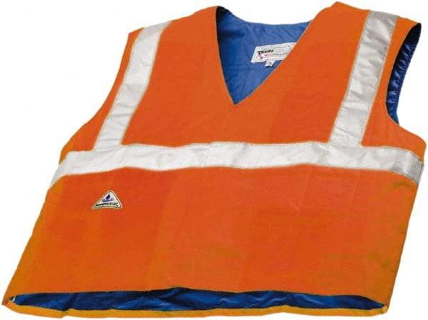 Techniche - Size 2X/3XL, High Visibility Orange Cooling Vest - Hook & Loop Front, Polyester, HyperKewl - Top Tool & Supply