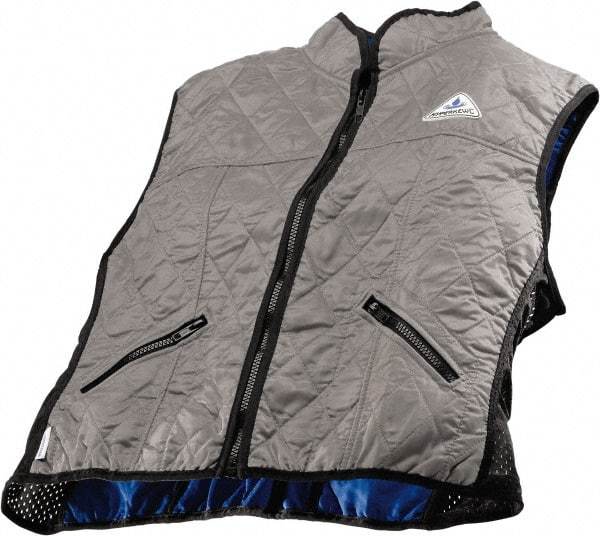 Techniche - Size S, Silver Cooling Vest - Zipper Front, Nylon, HyperKewl - Top Tool & Supply