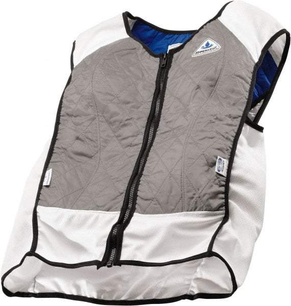 Techniche - Size 3XL, Silver Cooling Vest - Zipper Front, Nylon, HyperKewl, Poly-Cotton - Top Tool & Supply