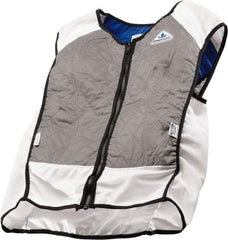 Techniche - Size L, Silver Cooling Vest - Zipper Front, Nylon, HyperKewl, Poly-Cotton - Top Tool & Supply