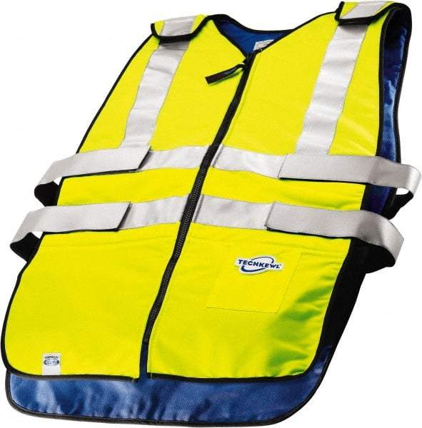 Techniche - Size L/XL, High Visibility Lime Cooling Vest - Zipper Front, Polyester - Top Tool & Supply