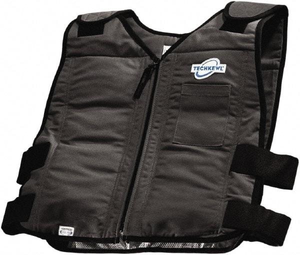 Techniche - Size M/L, Black Cooling Vest - Zipper Front, Cotton - Top Tool & Supply