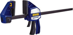 Irwin - 24" Capacity, 3-5/8" Throat Depth Carbon Steel Bar Clamp - 600 Lb Clamping Pressure, 835.03mm Max Spread - Top Tool & Supply