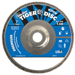 7″ Tiger Disc Abrasive Flap Disc, Angled, Alum. Backing, 80Z, 7/8″ Arbor Hole - Top Tool & Supply