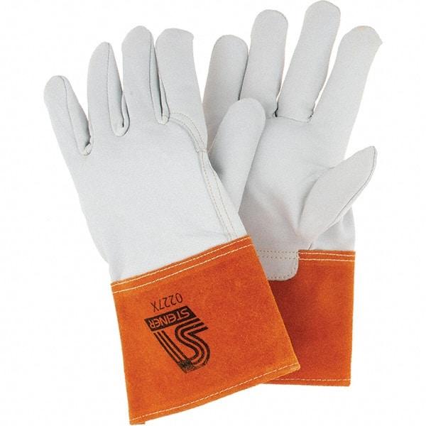 Steiner - Size XL Unlined Goatskin Welding Glove - Gauntlet Cuff, Wing Thumb, For TIG - Top Tool & Supply