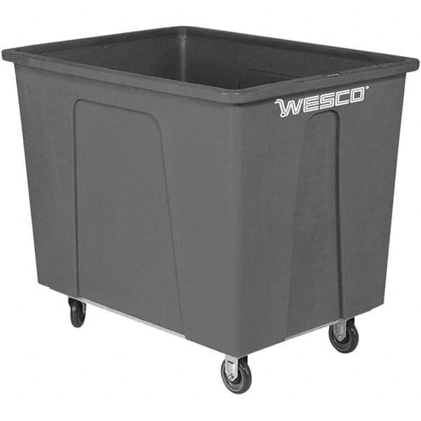 Wesco Industrial Products - 550 Lb Load Capacity, 12 Bushels, Plastic Box Truck - 28" Wide x 38" Long x 35" High, Grey - Top Tool & Supply