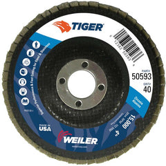 4″ Tiger Disc Abrasive Flap Disc, Angled, Phenolic Backing, 40Z, 5/8″ Arbor Hole - Top Tool & Supply