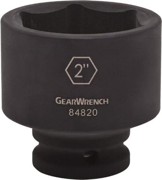 GearWrench - 3/4" Drive 2-1/16" Standard Impact Socket - 6 Points, 2-31/39" OAL - Top Tool & Supply