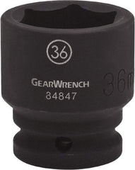 GearWrench - 3/4" Drive 38mm Standard Impact Socket - 6 Points, 2-8/39" OAL - Top Tool & Supply