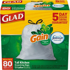 Glad - Pack of (80) 13 Gal 0.95 mil Household/Office Trash Bags - Top Tool & Supply