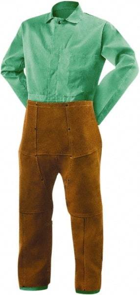 Steiner - Size Universal Leather Welding Chaps - No Pockets, Brown, Nonhazardous Protection - Top Tool & Supply