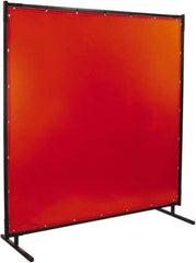 Steiner - 6' Wide x 10' High, 14mm Thickness, Transparent Vinyl Portable Welding Screen - Orange - Top Tool & Supply