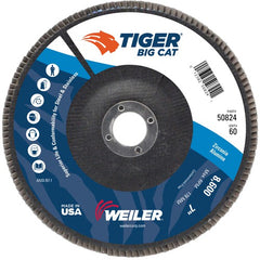 7″ Big Cat Abrasive Flap Disc, Flat, Phenolic Backing, 60Z, 7/8″ Arbor Hole - Top Tool & Supply