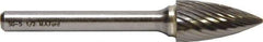 M.A. Ford - 1/8" Cut Diam, 1/8" Shank Diam, Tree Head Single Cut Burr - Carbide, Point End, 3/8" LOC, 2" OAL - Top Tool & Supply