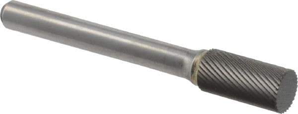 M.A. Ford - 3/8" Cut Diam, 1/4" Shank Diam, Cylinder Head Double Cut Burr - Carbide, Flat End, 3/4" LOC, 2-3/4" OAL - Top Tool & Supply