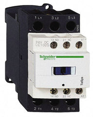 Schneider Electric - 3 Pole, 24 Coil VDC, 25 Amp at 440 VAC and 40 Amp at 440 VAC, Nonreversible IEC Contactor - 1 Phase hp: 2 at 115 VAC, 3 at 230/240 VAC, 3 Phase hp: 15 at 460/480 VAC, 20 at 575/600 VAC, 5 at 200/208 VAC, 7.5 at 230/240 VAC - Top Tool & Supply