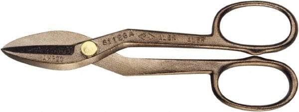 Ampco - 4-1/2" Length of Cut, Straight Pattern Tinner's Snip - 14" OAL, Nickel Aluminum Bronze Blade - Top Tool & Supply