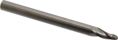 Onsrud - 1/8" Cutting Diam x 1/2" Length of Cut, 2 Flute, Upcut Spiral Router Bit - Uncoated, Right Hand Cut, Solid Carbide, 3" OAL x 1/4" Shank Diam, Ball End Taper - Top Tool & Supply