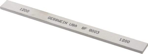 Made in USA - 1200 Grit Aluminum Oxide Rectangular Polishing Stone - Ultra Fine Grade, 1/2" Wide x 6" Long x 1/8" Thick - Top Tool & Supply