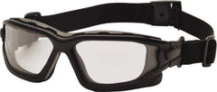 PYRAMEX - Size Universal, Clear Polycarbonate Anti-Fog & Scratch Resistant Lens, Hybrid Safety Glasses/Goggles - Direct Vent, Black Nylon Frame - Top Tool & Supply